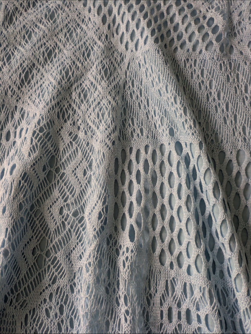 Lace Crochet Tank Top With Floral Applique Straps Mesh Lining Relaxed Fit Resort - Picture 5 of 10